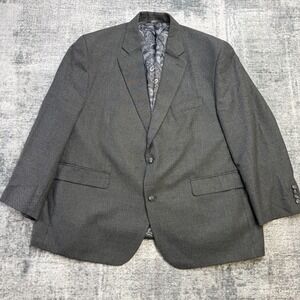 Oak Hill Blazer Jacket Mens 2XL 50/52PR Gray Birdseye Suit Coat Paisley Lined